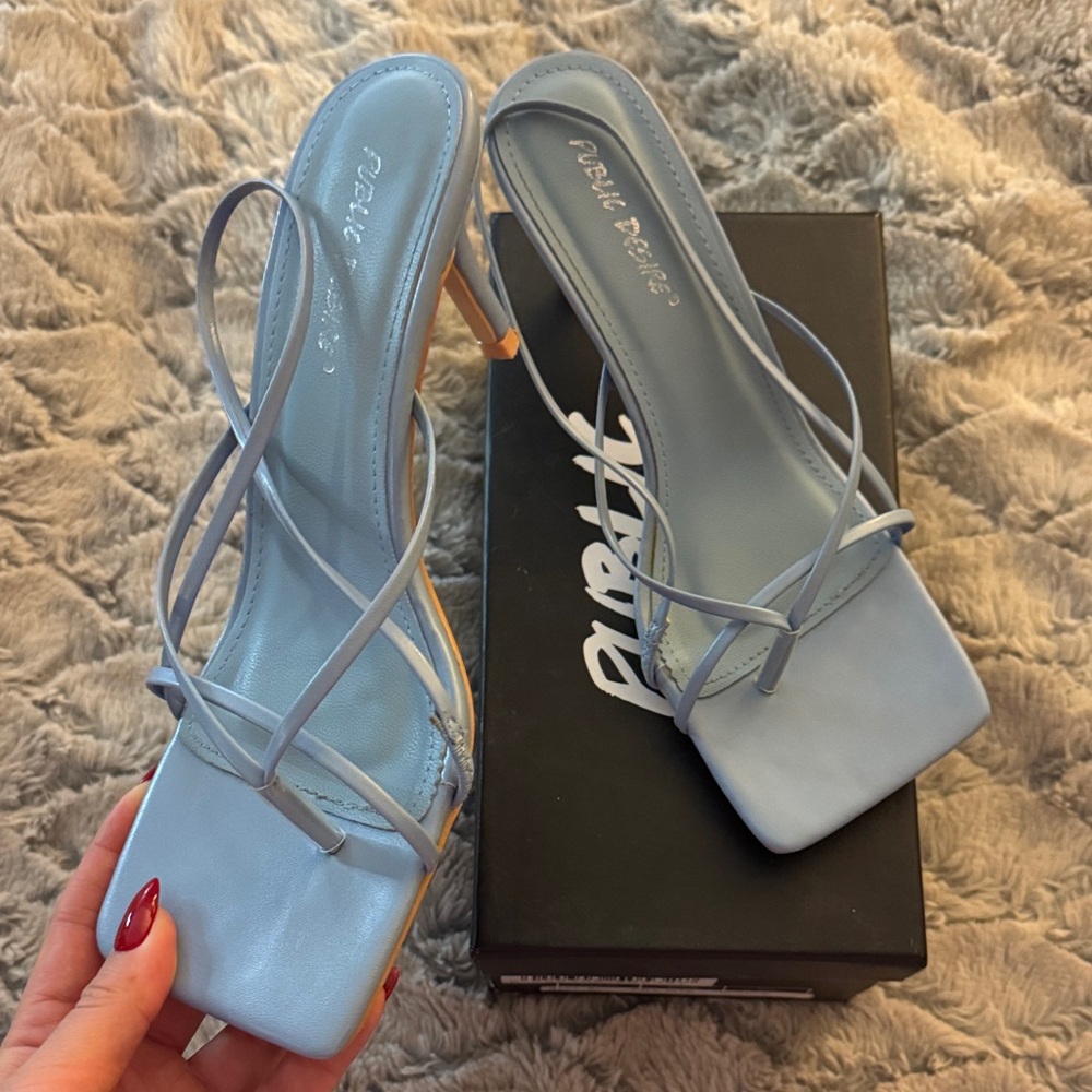 Public Desire Light Blue Strappy Heels
